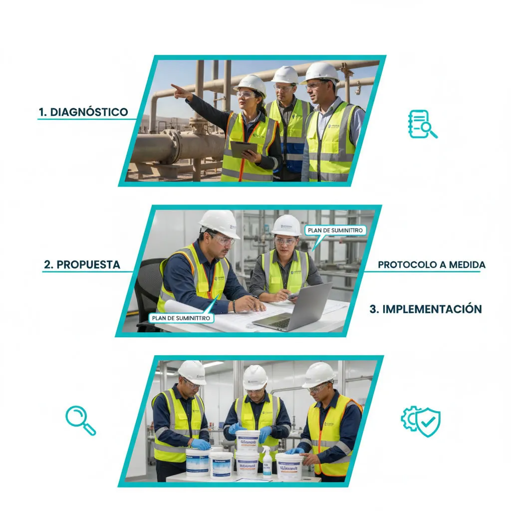 Absorbentes industriales para Hidrocarburos en Chile (etapas)